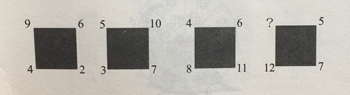 正方形角上填數字