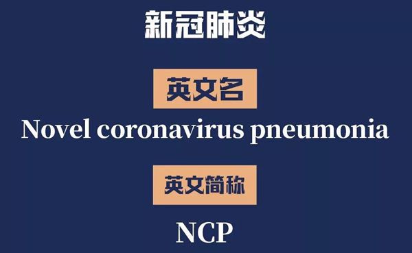 新冠肺炎的英文簡稱NCP是哪幾個單詞的縮寫