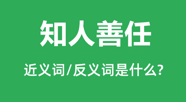 知人善任的近義詞和反義詞是什么,知人善任是什么意思