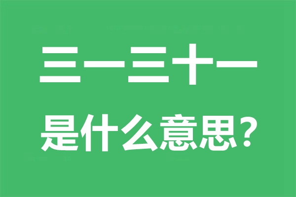 三一三十一是什么意思,三一三十一是成語嗎