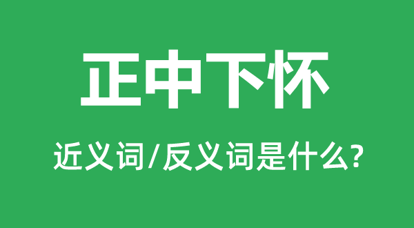 正中下懷的近義詞和反義詞是什么,正中下懷是什么意思