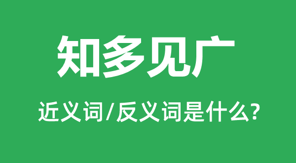 知多見廣的近義詞和反義詞是什么,知多見廣是什么意思