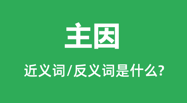 主因的近義詞和反義詞是什么,主因是什么意思