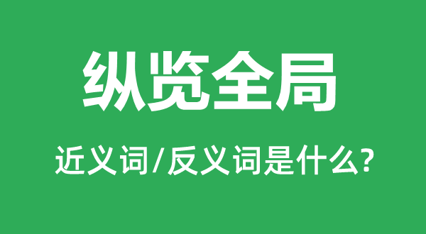 縱覽全局的近義詞和反義詞是什么,縱覽全局是什么意思