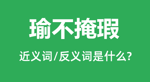 瑜不掩瑕的近義詞和反義詞是什么,瑜不掩瑕是什么意思