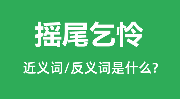 搖尾乞憐的近義詞和反義詞是什么,搖尾乞憐是什么意思