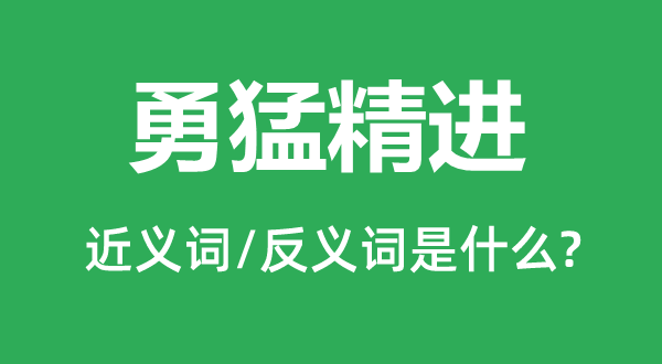 勇猛精進的近義詞和反義詞是什么,勇猛精進是什么意思