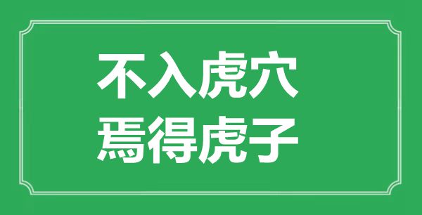 “不入虎穴，焉得虎子”的意思出處及全文賞析