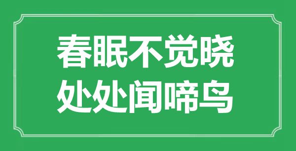 “春眠不覺曉,處處聞啼鳥”的意思是什么,出處是哪首詩