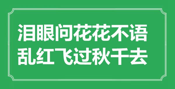 “淚眼問花花不語，亂紅飛過秋千去”是什么意思,出處是哪里