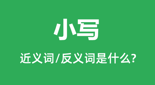 小寫的近義詞和反義詞是什么,小寫是什么意思