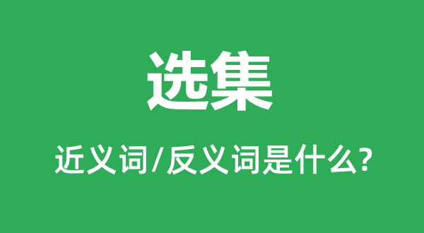 選集的近義詞和反義詞是什么,選集是什么意思