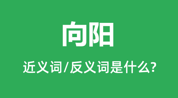 向陽的近義詞和反義詞是什么,向陽是什么意思