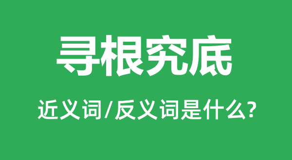 尋根究底的近義詞和反義詞是什么,尋根究底是什么意思