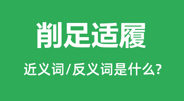 削足適履的近義詞和反義詞是什么,削足適履是什么意思