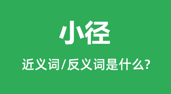 小徑的近義詞和反義詞是什么,小徑是什么意思