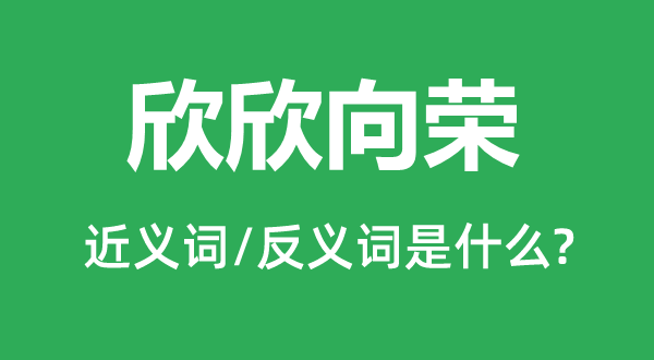 欣欣向榮的近義詞和反義詞是什么,欣欣向榮是什么意思