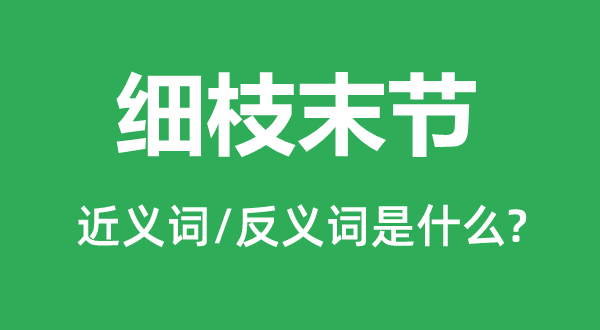 細枝末節的近義詞和反義詞是什么,細枝末節是什么意思