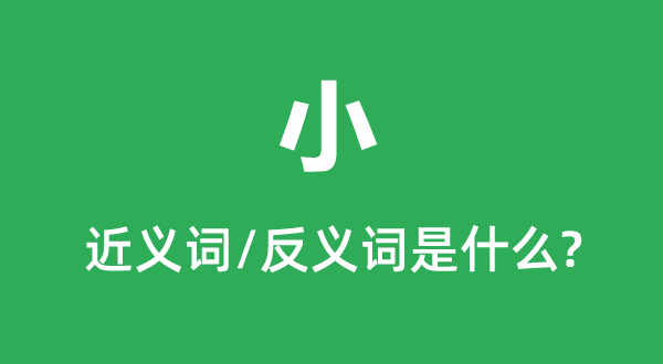 小的近義詞和反義詞是什么,小是什么意思