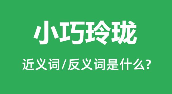 小巧玲瓏的近義詞和反義詞是什么,小巧玲瓏是什么意思