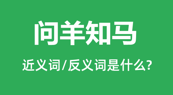 問羊知馬的近義詞和反義詞是什么,問羊知馬是什么意思