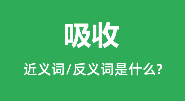 吸收的近義詞和反義詞是什么,吸收是什么意思