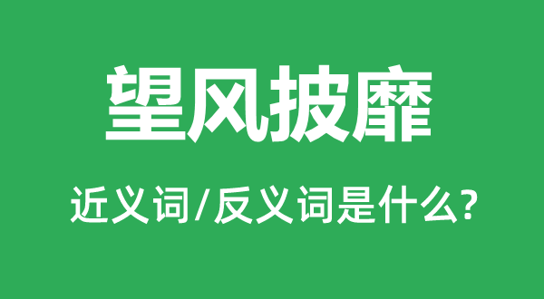 望風披靡的近義詞和反義詞是什么,望風披靡是什么意思