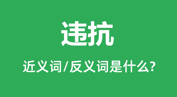 違抗的近義詞和反義詞是什么,違抗是什么意思