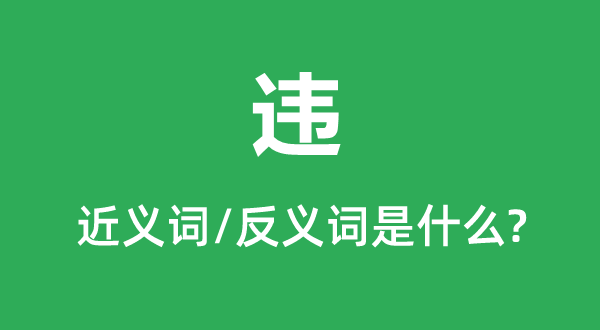 違的近義詞和反義詞是什么,違是什么意思