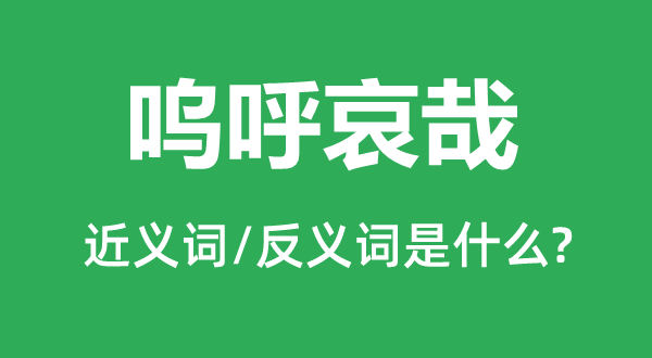 嗚呼哀哉的近義詞和反義詞是什么,嗚呼哀哉是什么意思