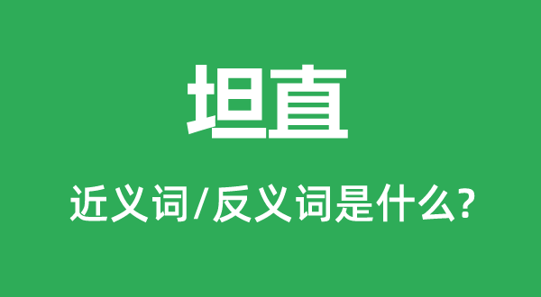 坦直的近義詞和反義詞是什么,坦直是什么意思