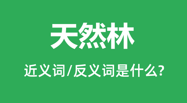 天然林的近義詞和反義詞是什么,天然林是什么意思