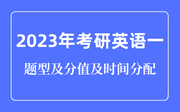 2023年考研英語一題型及分值及時間分配