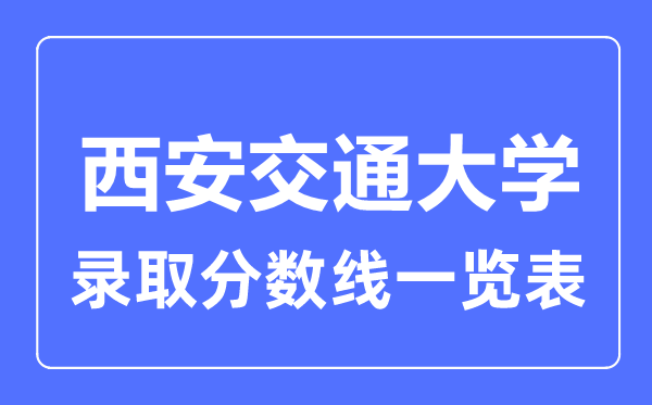 2023年高考多少分能上西安交通大學？附各省錄取分數線