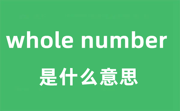 whole number是什么意思