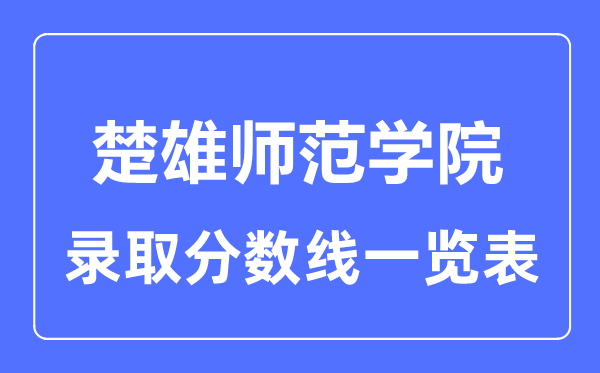 2023年高考多少分能上楚雄師范學院？附各省錄取分數線