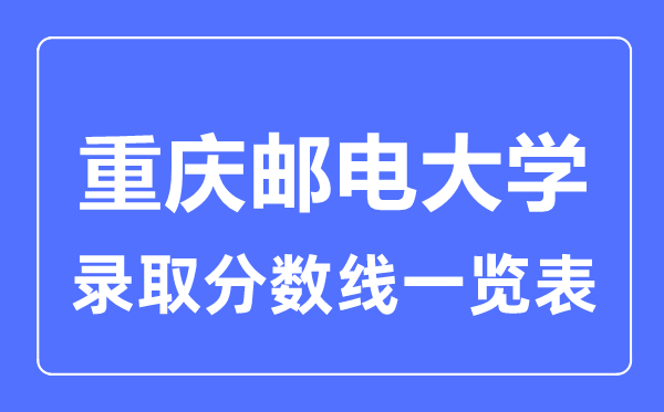 2023年高考多少分能上重慶郵電大學(xué)？附各省錄取分?jǐn)?shù)線