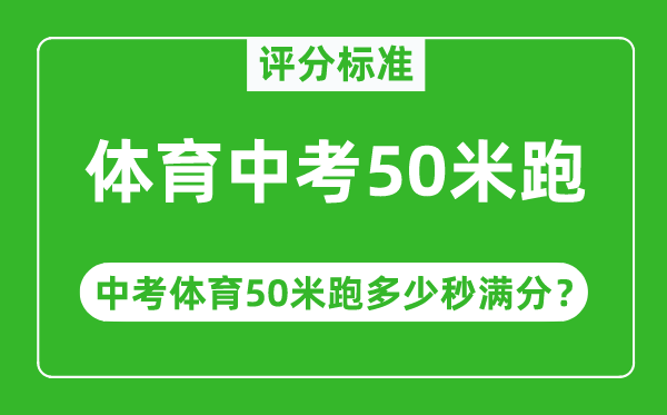 體育中考50米跑評分標準,中考50米跑多少秒滿分