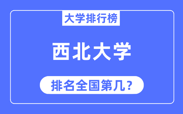 2023年西北大學排名,最新全國排名第幾