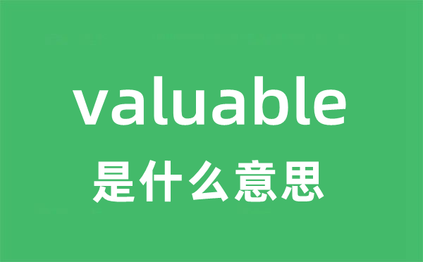 valuable是什么意思