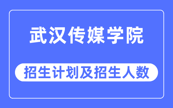 2023年武漢傳媒學院各省招生計劃及各專業招生人數是多少