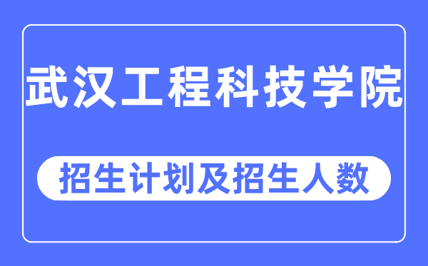 2023年武漢工程科技學(xué)院各省招生計劃及各專業(yè)招生人數(shù)是多少