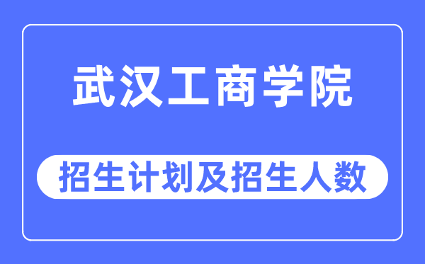 2023年武漢工商學(xué)院各省招生計(jì)劃及各專業(yè)招生人數(shù)是多少