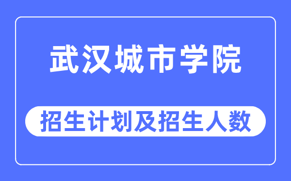 2023年武漢城市學院各省招生計劃及各專業招生人數是多少