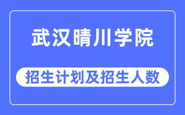 2023年武漢晴川學院各省招生計劃及各專業(yè)招生人數(shù)是多少