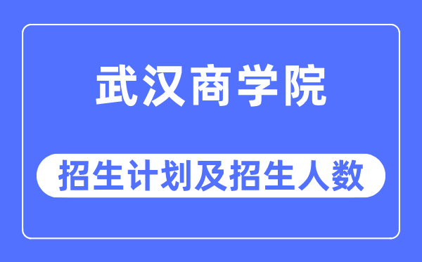 2023年武漢商學院各省招生計劃及各專業招生人數是多少