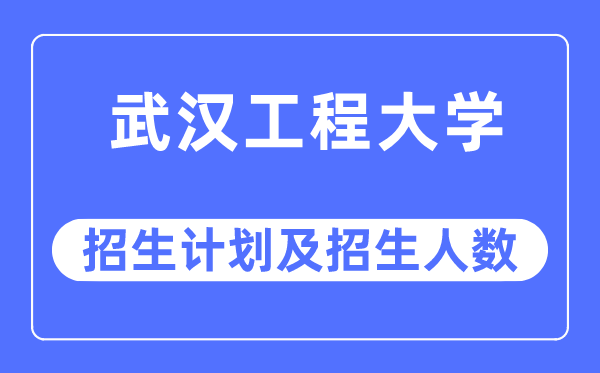 2023年武漢工程大學各省招生計劃及各專業(yè)招生人數(shù)是多少