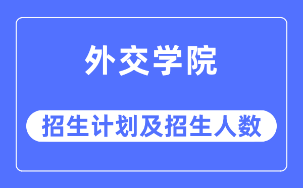 2023年外交學院各省招生計劃及各專業招生人數是多少