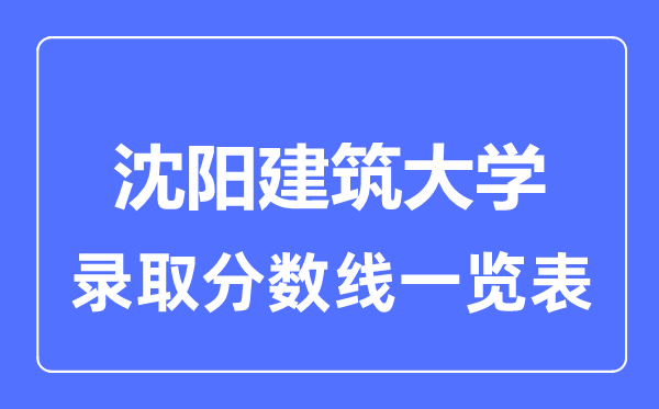 2023年高考多少分能上沈陽建筑大學？附各省錄取分數線