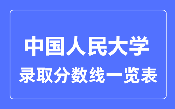 2023年高考多少分能上中國人民大學？附各省錄取分數線